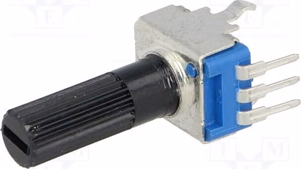 2 potenziometri: 500kΩ, a 1 giro, per montaggio su pannello, tolleranza 20%, potenza 125mW, 6mm, a carbone, modello R9011-1-500K