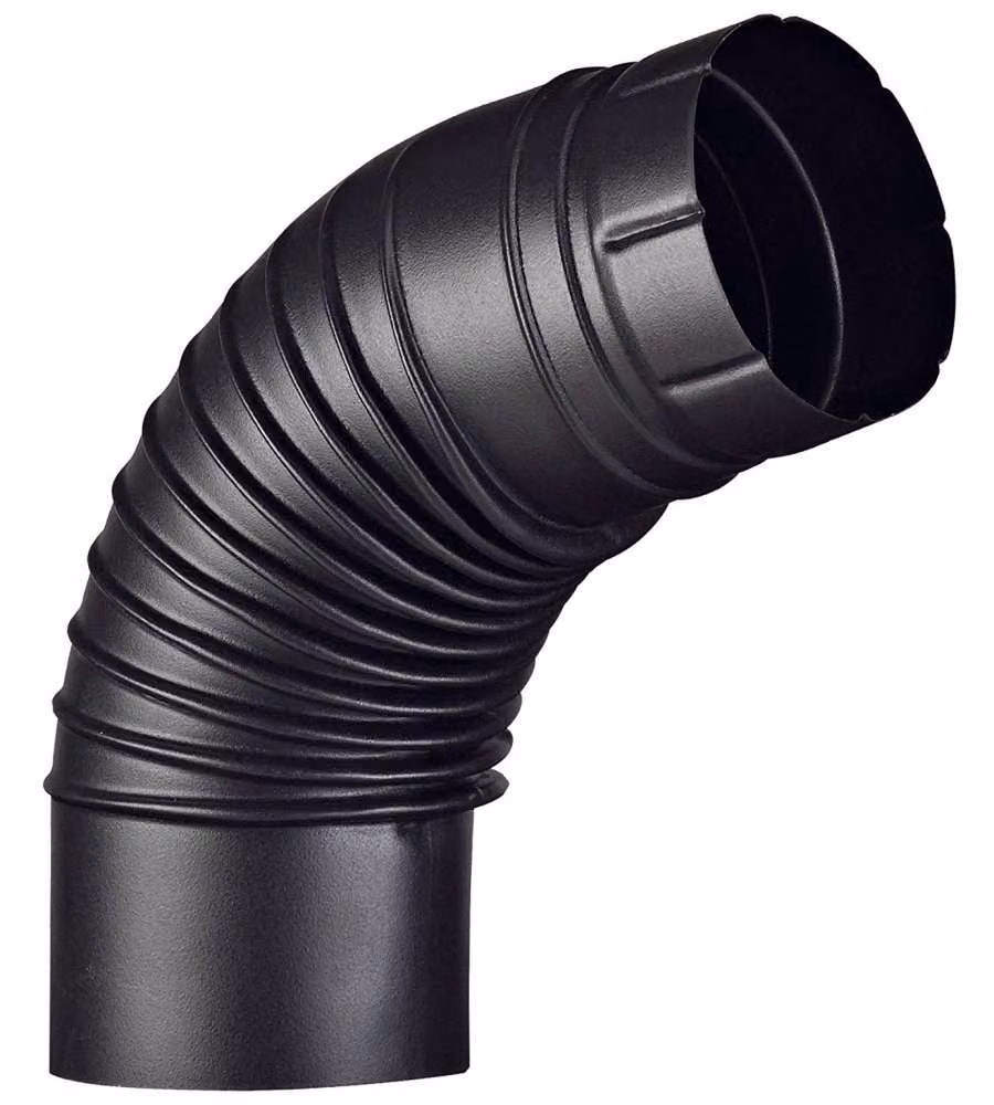 Gomito Smaltato Aperto 65° 12 cm Nero Op Aeternum Ala