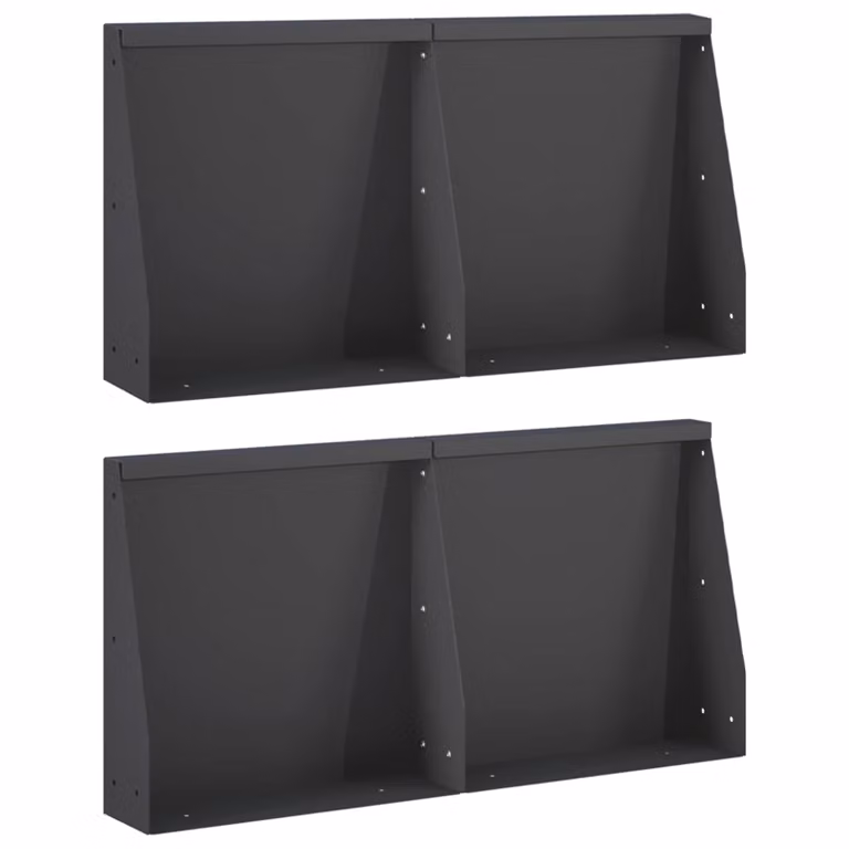 Set di 4 muretti di contenimento per orto rialzato vidaXL in acciaio nero, L: 40 cm, P: 12 cm, H: 30 cm