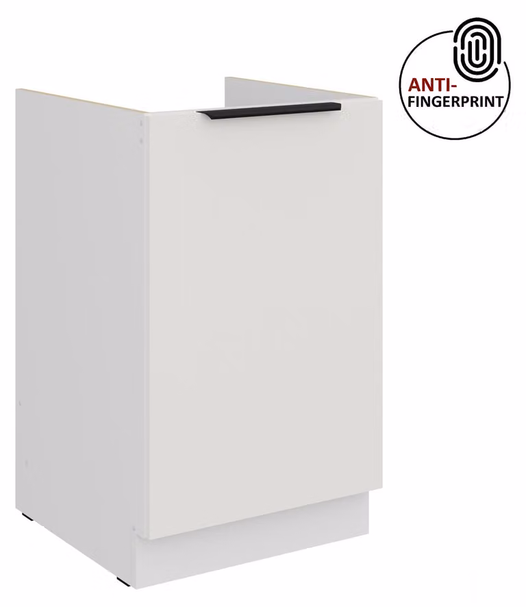 Mobile sottolavello da cucina 50 cm Cucina ARIA Bianco ultra opaco + Bianco opaco, frontali di alta qualità con rivestimento anti-impronta Cucina componibile Blocco cucina