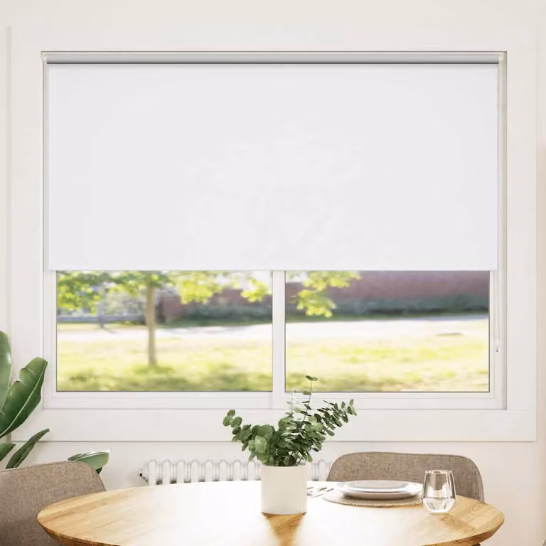 vidaXL Tenda a rullo oscurante termoisolante in poliestere, colore bianco e argento, L: 140 cm, H: 175 cm