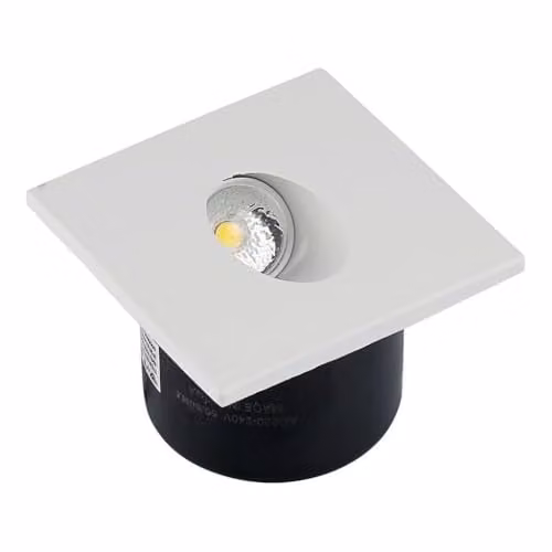 Faretto LED Segnapasso Quadrato Montaggio a Incasso 3W Colore Bianco 4000K IP20