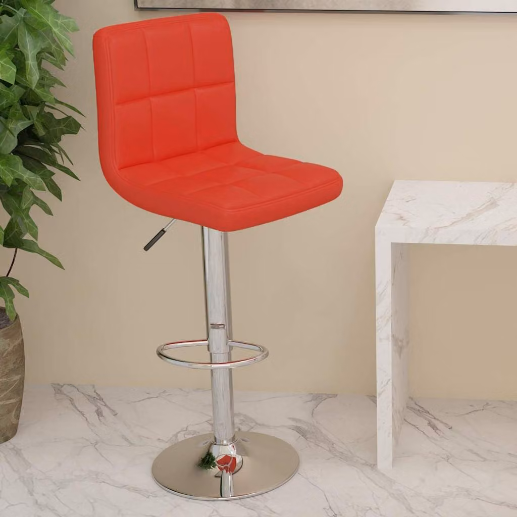 Sgabello da bar vidaXL in similpelle rossa con struttura in metallo