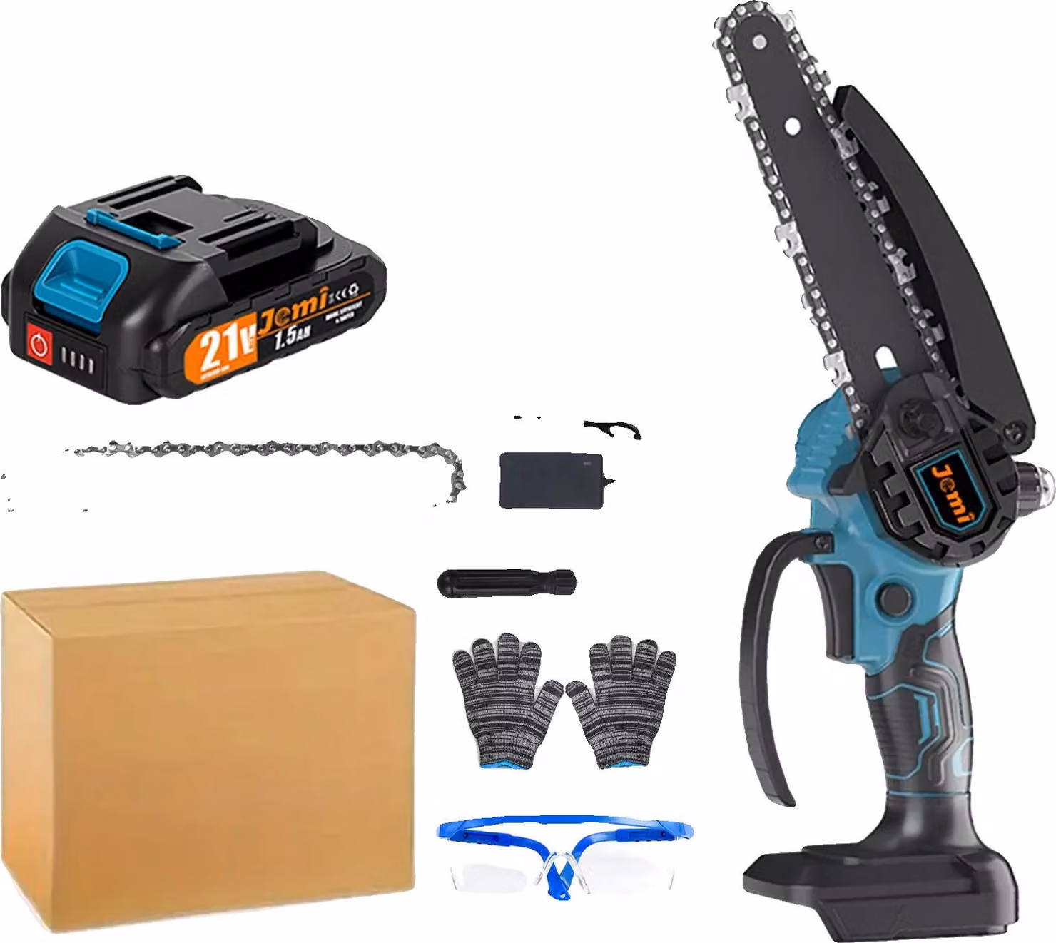 Seghetto elettrico a batteria, elevata velocità di taglio, caratteristiche di sicurezza migliorate, 1 batteria, 1 catena