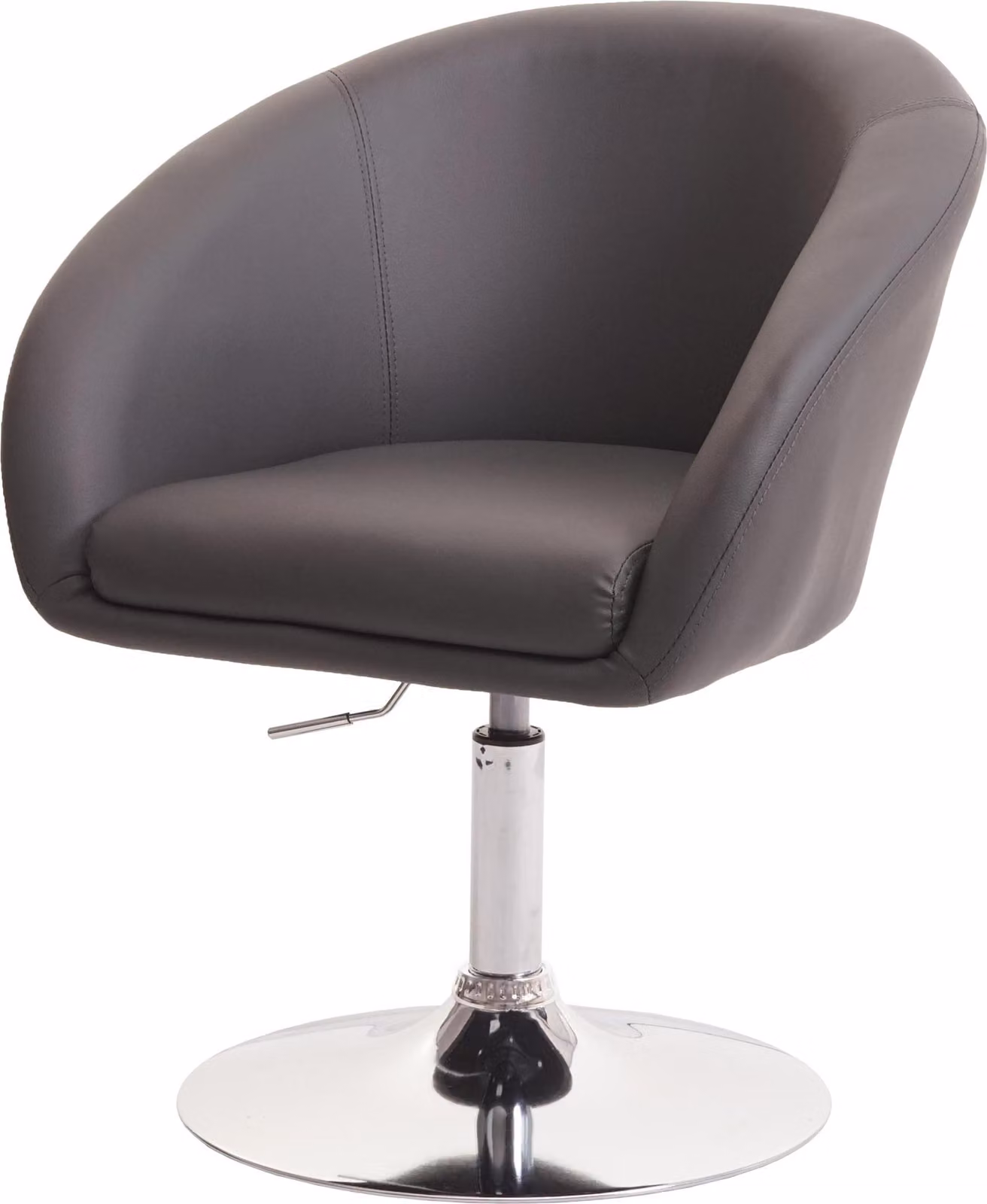Sedia da pranzo imbottita | A x L x P 90 x 59 x 60 cm | Altezza seduta 45 cm | Girevole e regolabile in altezza | Pelle finta grigia | Sedia da cucina Sedia girevole Poltrona lounge