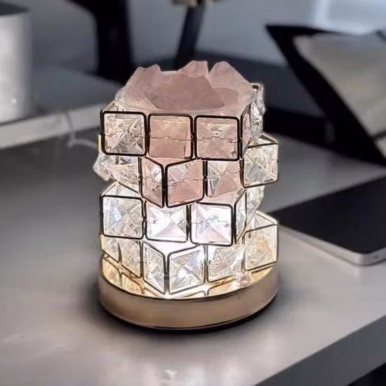 Lampada da comodino touch wireless a forma cubica - Lampada da tavolo dimmerabile con 3 colori
