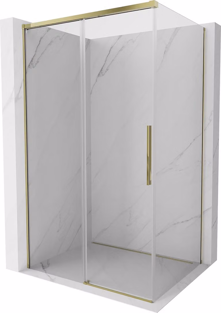 Mexen Rox cabina doccia scorrevole 125 x 75 cm, trasparente, oro - 8C2-125-075-50-00
