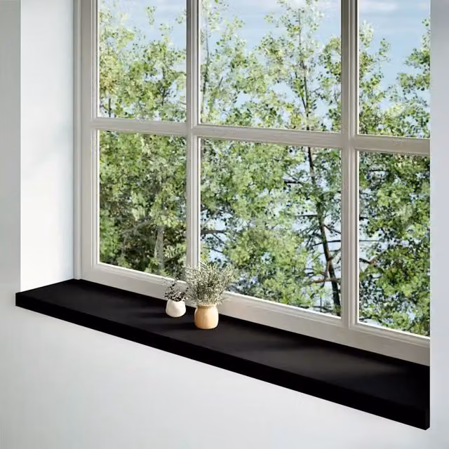 Set di 2 davanzali in legno massello di rovere marrone scuro vidaXL L 140 cm x P 30 cm x H 2 cm