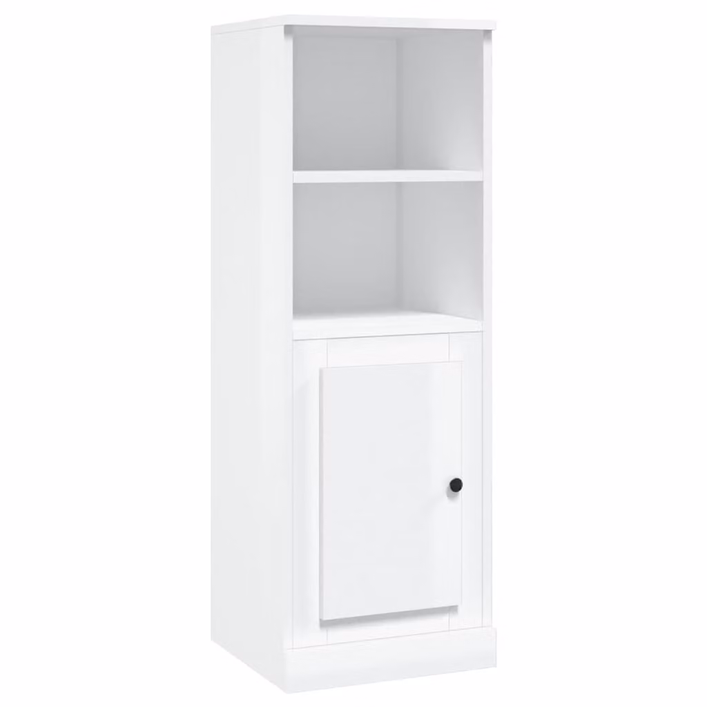 Credenza Bianco Lucido 36x35,5x103,5 cm in Legno Multistrato