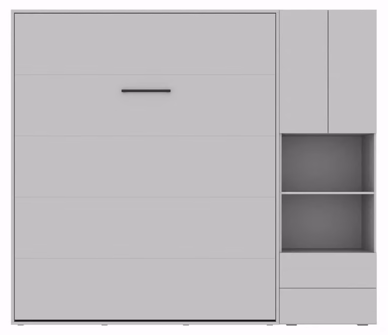 SMARTBett SET M3 letto a scomparsa 180x200 e mobile STA.2.0017 (profondità 55 cm) Grigio perla