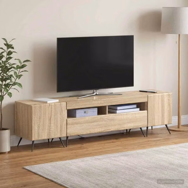 Mobile TV LED BREDA 3 pz Rovere Sonoma Legno ingegnerizzato 3416920