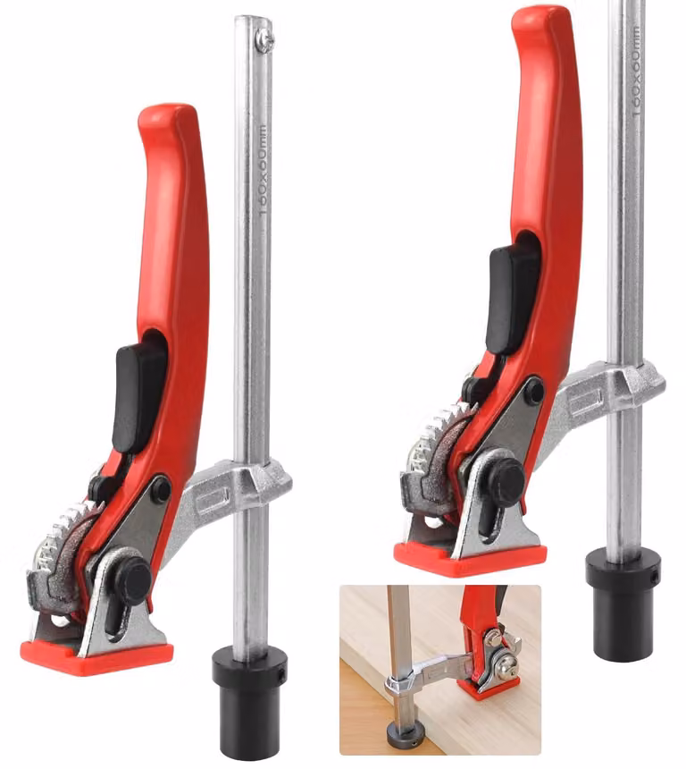 Omgoods - Morsetti per tavolo - 2 elementi di fissaggio - Acciaio di alta qualità - Portata massima: 160 mm - Profondità di serraggio: 60 mm - Adatti per tavoli multifunzione - Morsetti