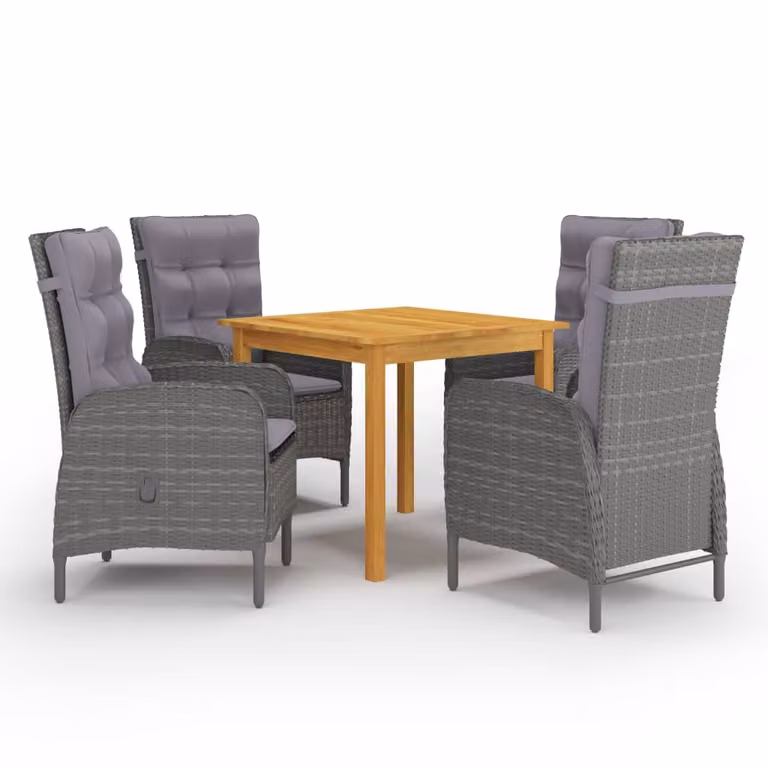 Maison Exclusive - Set da pranzo da giardino 5 pezzi, grigio