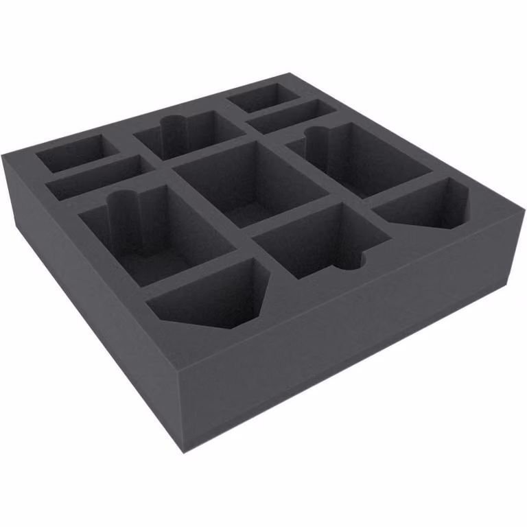 Inserto in schiuma 285x285x70 mm per giochi da tavolo, 11 scomparti