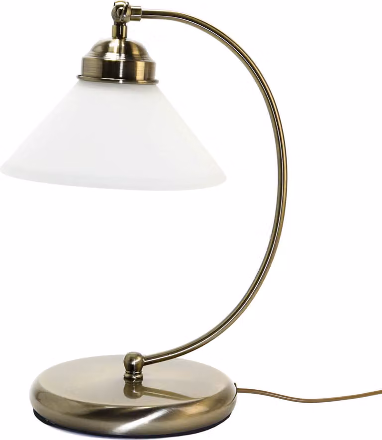 Lampada da tavolo retrò con paralume in vetro marrone E27 Marian 2702 Rabalux
