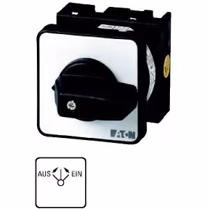 Pulsante on-off Eaton, T0, 20 A, da incasso, 1 modulo, contatti: 2, 45°, a pulsante, con posizione zero, con ritorno, Off I On, codice articolo 15061 009122