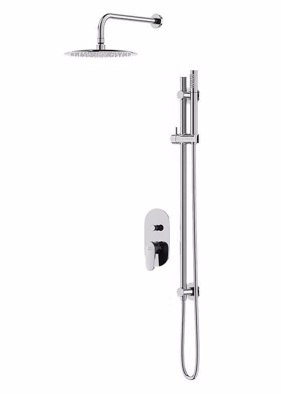 SET B260 set da incasso INVERTO con miscelatore vasca/doccia cromo + leva nera (S952-005)