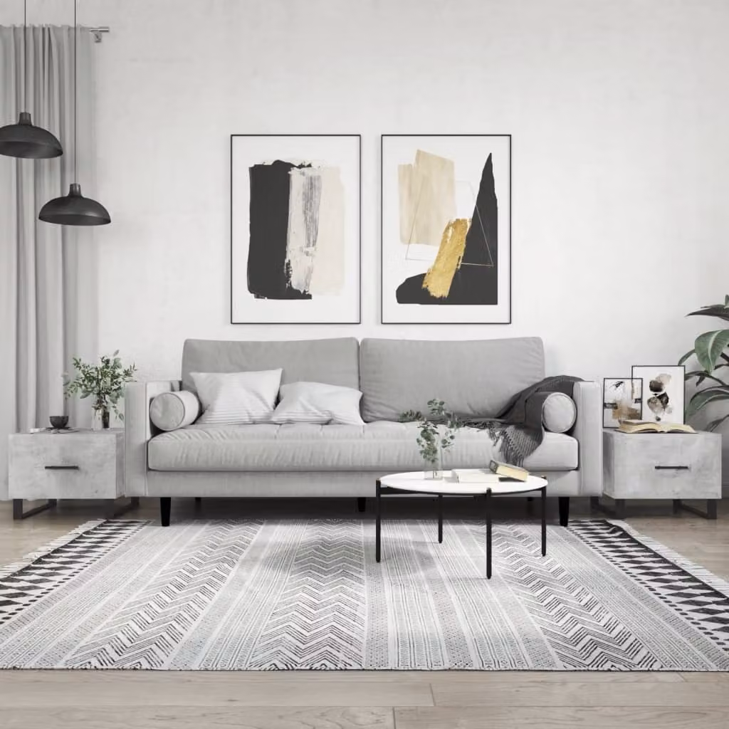 Maison Exclusive - Tavolini da salotto 2 pz. Grigio cemento 50x50x40 cm Materiale ligneo