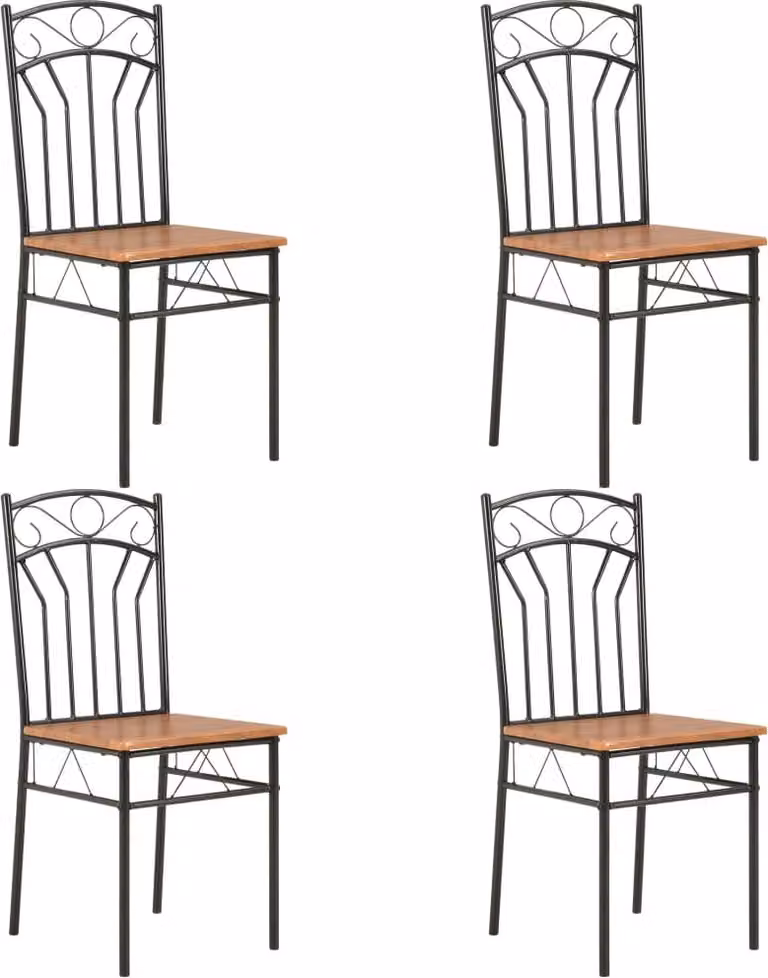 The Living Store Sedie da pranzo 4 pz. MDF marrone