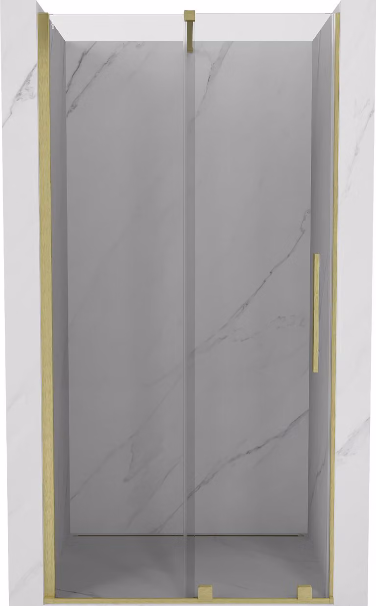 Mexen Velar porta doccia scorrevole 100 cm, trasparente, oro spazzolato - 871-100-000-01-55