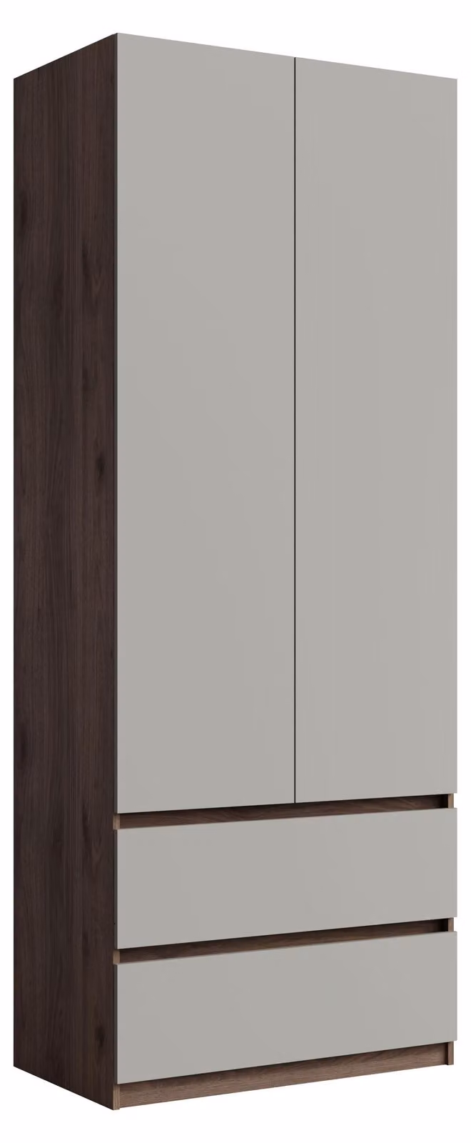 raumhirsch ARMADIO, noce, grigio neutro, dimensioni 90 x 230,5 x 49,8 cm