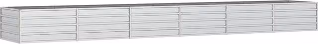 Fioriera rialzata per piante fiori patio giardino 480 x 80 x 45 cm acciaio zincato argento 02_0039452