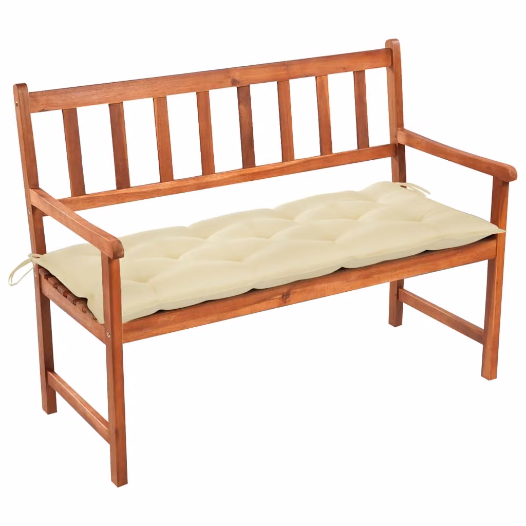 The Living Store Panca da giardino con cuscino 120 cm in legno massiccio di acacia