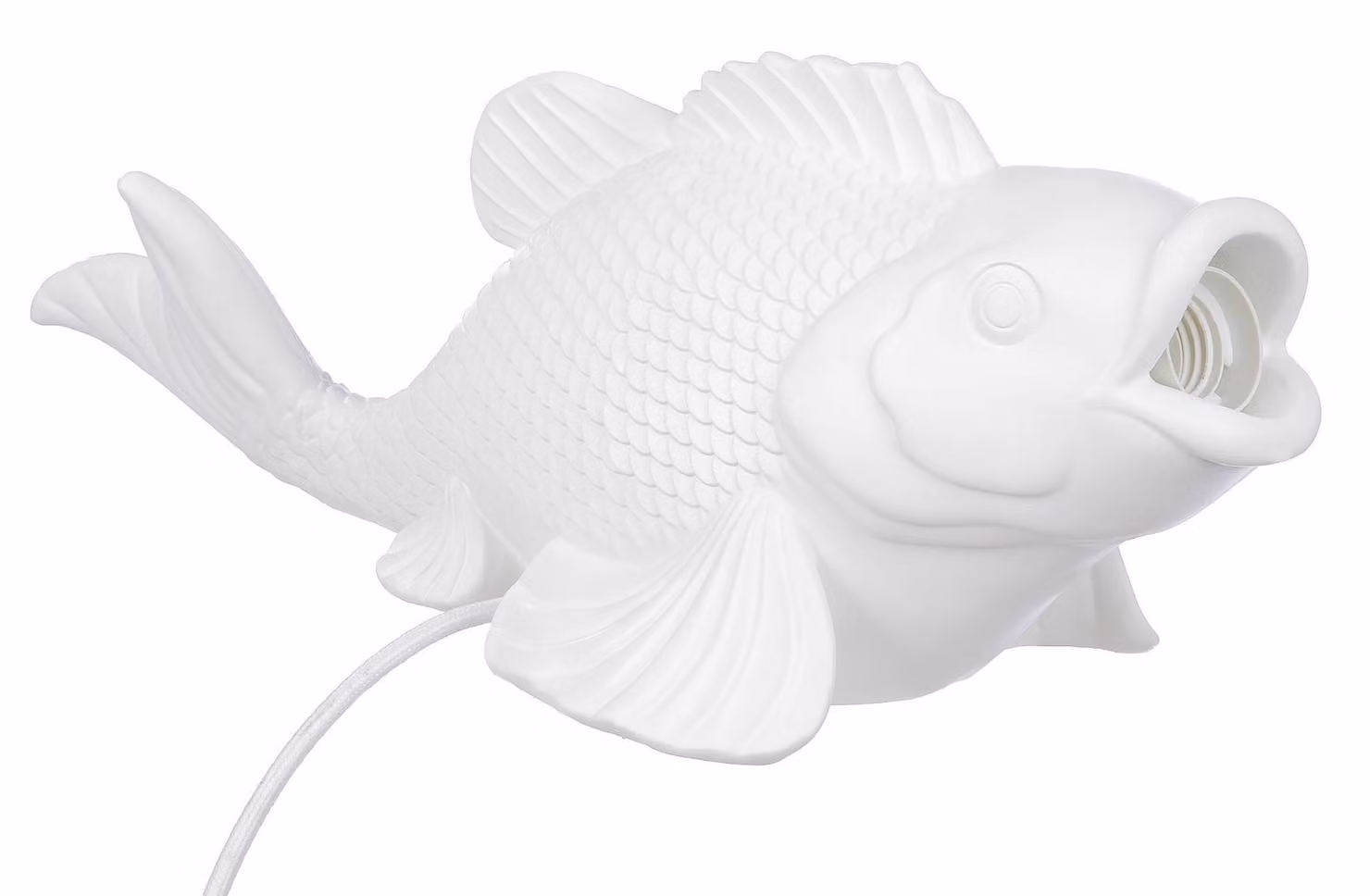 Gilde Tischleuchte, Fisch, Koi, Kunstharz, weiß, VE 1 Höhe: 17.50 cm Breite: 51.50 cm Tiefe: 18.50cm 52875