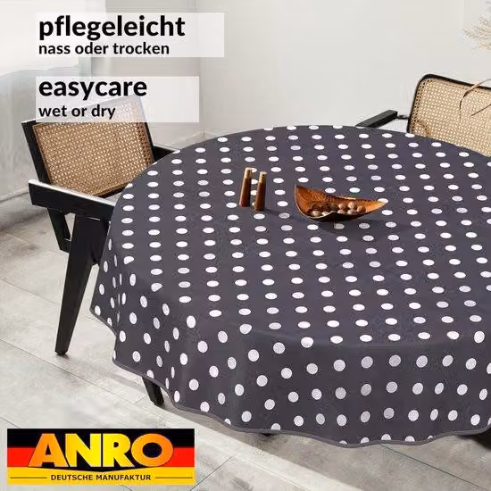 Tovaglia impermeabile - Lavabile - Protezione per tavoli - Idrorepellente - Rotonda, 120 cm - Grigio