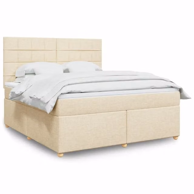 Letto Ibrido Moderno vidaXL con Materasso e Illuminazione Sotto il Letto, Colore Beige e Bianco, L/P: 180 x 200 cm
