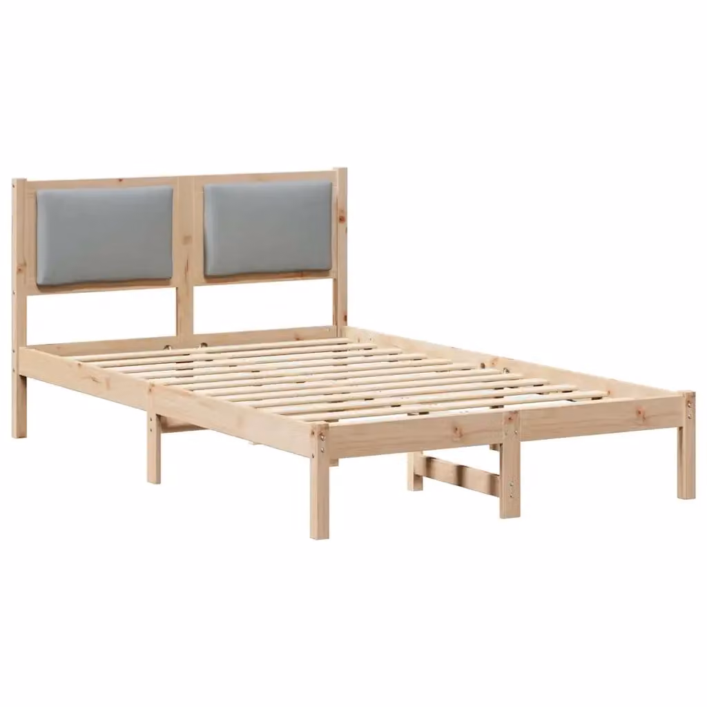 Struttura letto in pino massello grigio con design minimalista L/P/H: 120 x 200 x 85.5 cm – 2