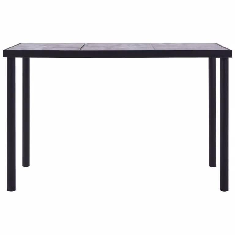Tavolo da Pranzo Nero e Grigio Cemento 160x80x75 cm in MDF