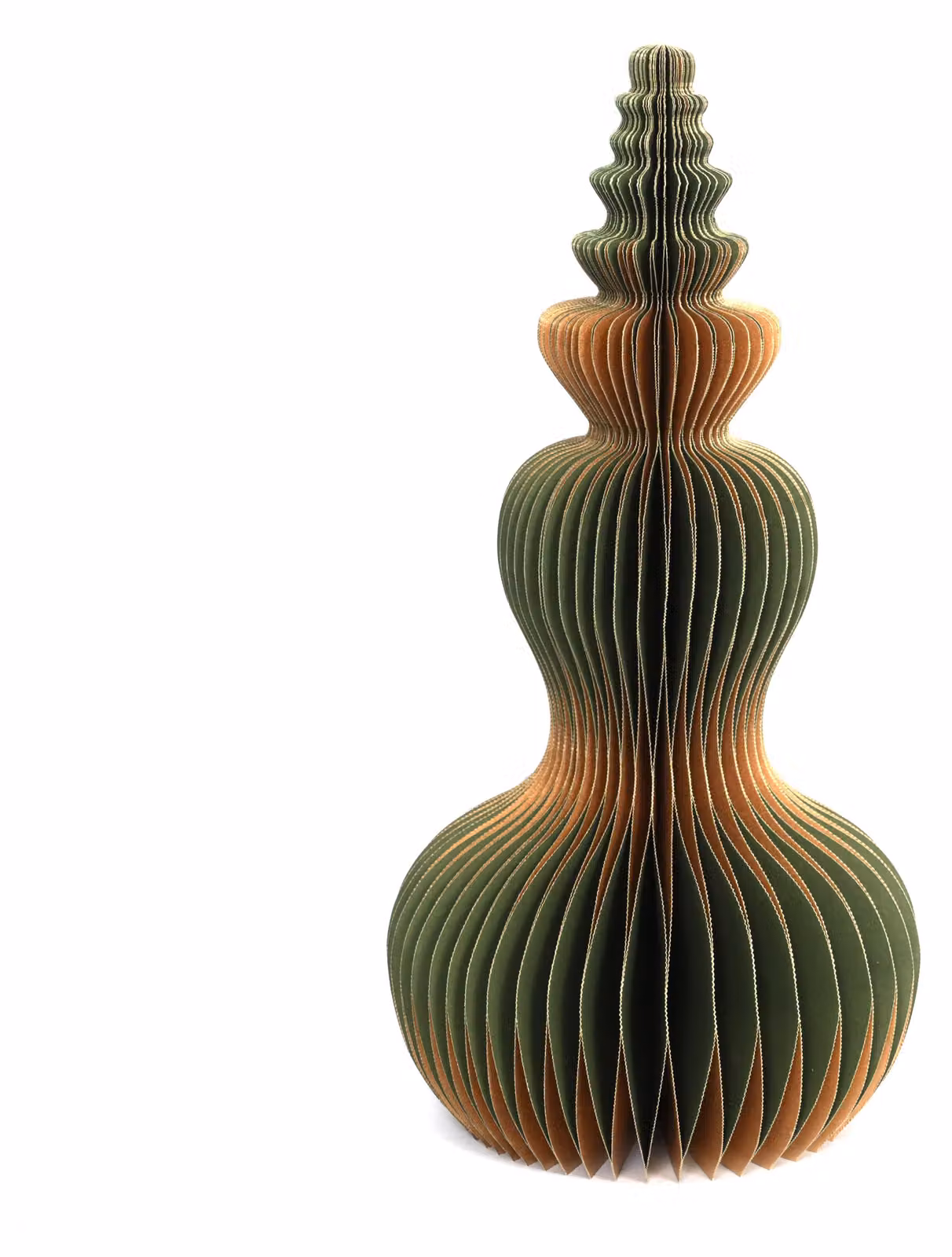 Albero di Natale in carta alveolare, naturale, verde, 45 cm