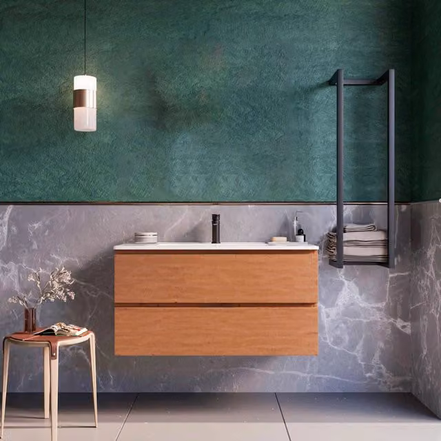Mobile bagno sospeso 100 cm Rovere Cartagena Seattle Senza Specchio Bonussi