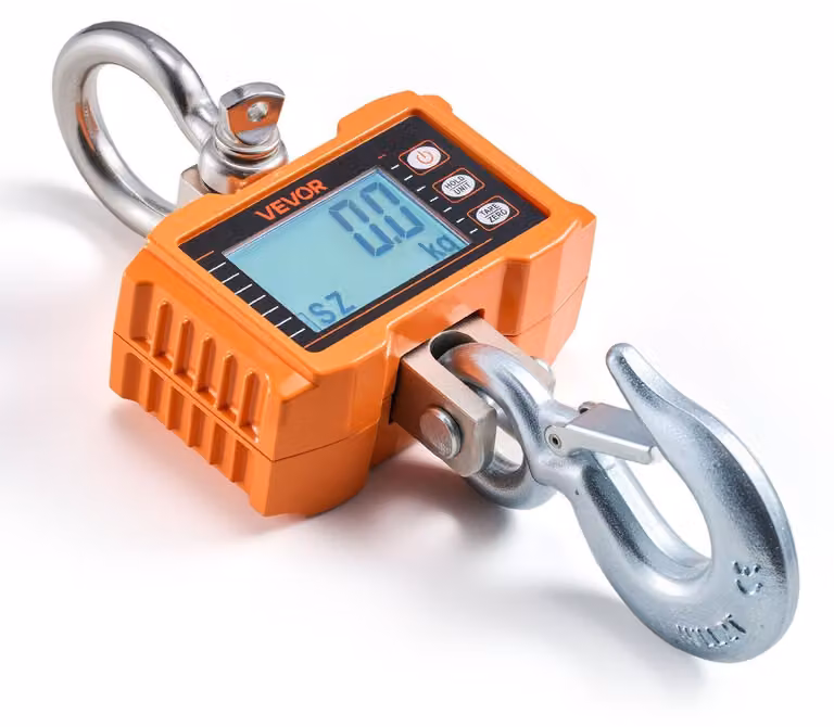 Bilancia digitale a gru, capacità massima 4400 libbre/2000 kg, bilancia industriale per carichi pesanti con custodia in alluminio pressofuso e display LCD, divisione 500 g e selettore a 3 unità, telecomando per garage Factory