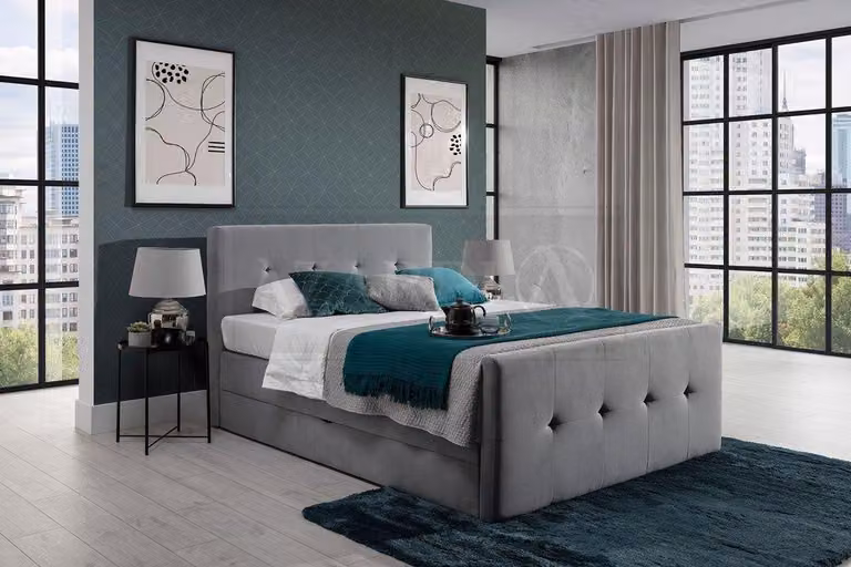 Chesterfield Bett Polsterbett Doppelbett Betten xxl Design Luxus Boxspringbett