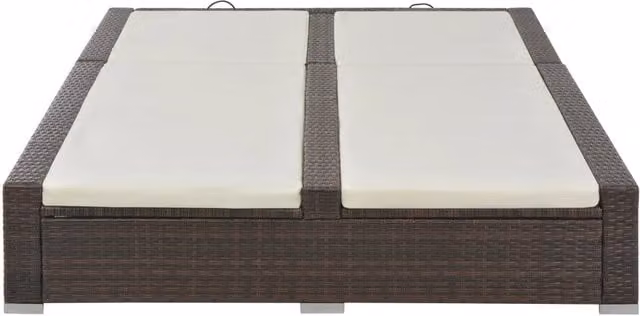 Lettino Prendisole Doppio in Polyrattan Marrone 44751