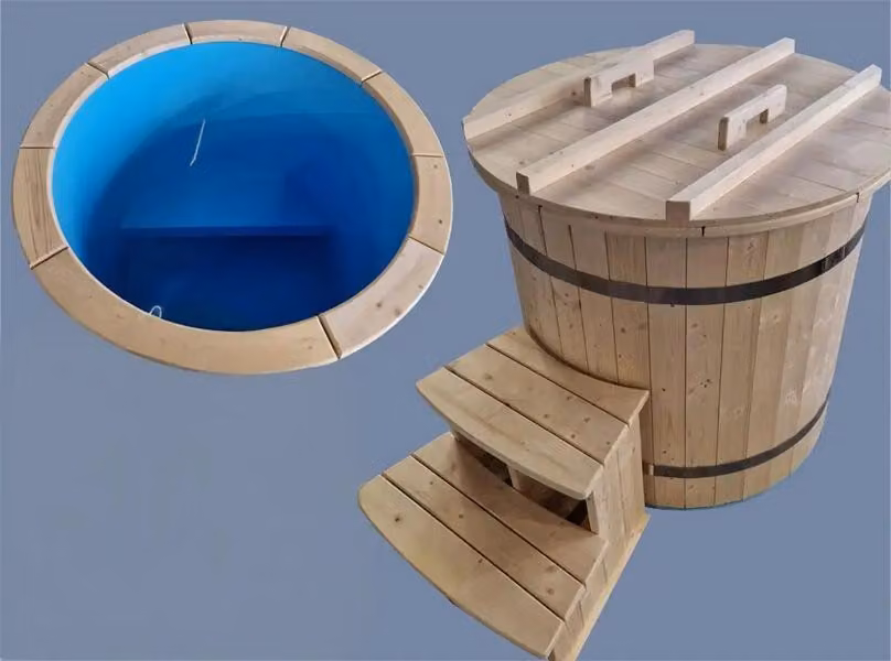 Whirlpool Outdoor-Spa Entspannungsbad Kaltwasserfass Holz Kaltbad