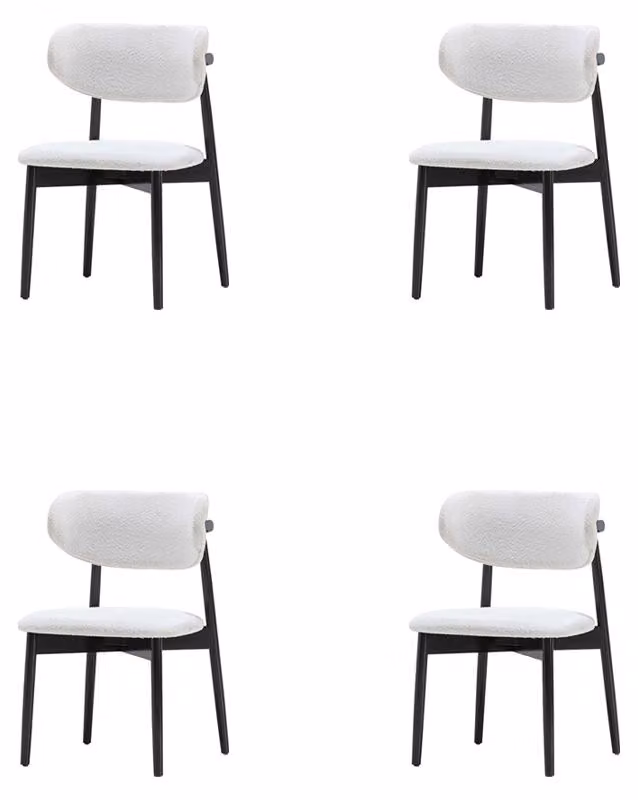 Esszimmer Sitzstühle Weiß-Schwarze Stuhgarnitur Designer Lehnstühle