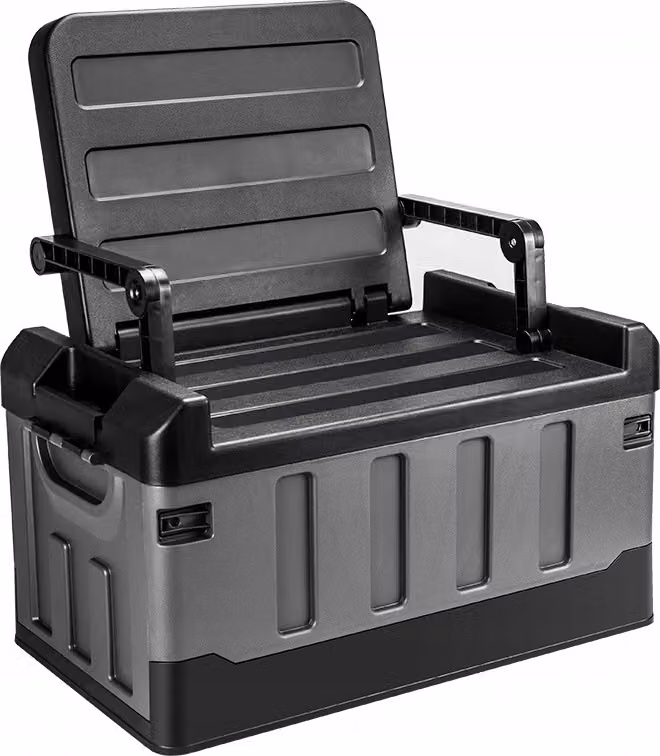 SEDIA DA GIARDINO Panca 60L pieghevole mobile da campeggio nera