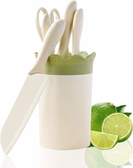 Set di coltelli professionale Azomor da 6 pezzi con manici ergonomici e ceppo portacoltelli