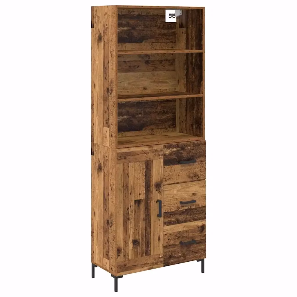 Credenza vidaXL in legno marrone con ante a battente e ripiani interni, stile minimalista, L/P/H: 69,5 x 34 x 180 cm – 2