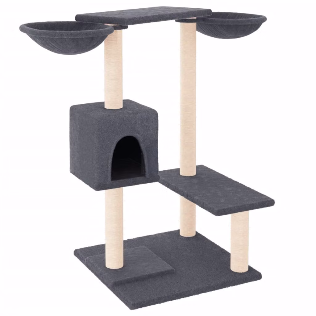 Graffiatoio con tiragraffi Grigio scuro 82 cm