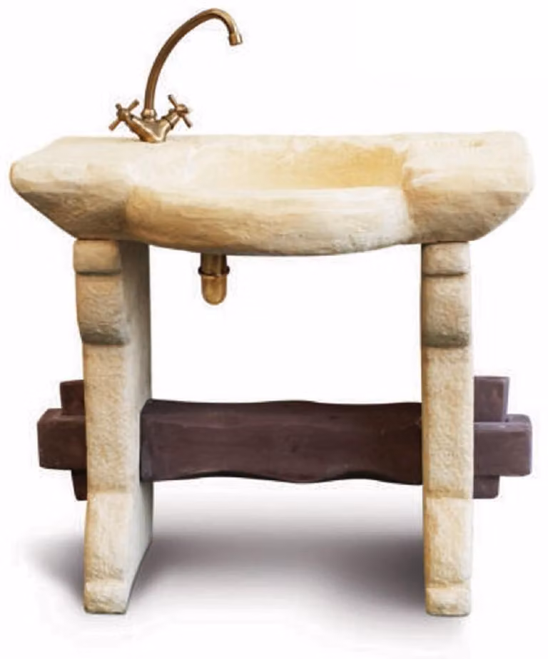 Casa Padrino Lavandino da giardino in stile liberty colore sabbia / marrone h. 84 cm