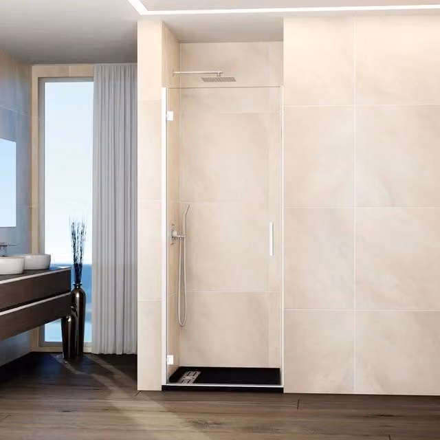 Box doccia frontale GLASS 1 porta battente 70 cm (68,2-70,2) bianco trasparente