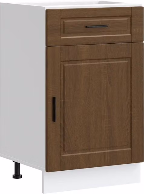 Armadio da cucina moderno con ante pratiche 50 x 46 x 81,5 cm legno ingegnerizzato rovere marrone 02_0050269