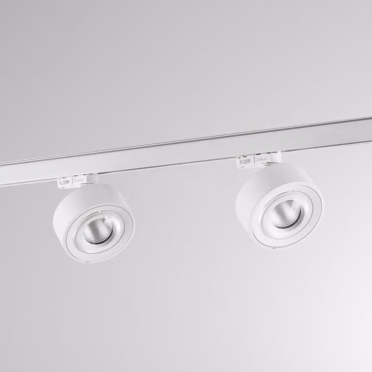 Molto Luce Sistema binario trifase a LED Mag, bianco, 830 dimmerabile, Bianco / Opale, Soggiorno / Sala da pranzo, Alluminio, Moderno