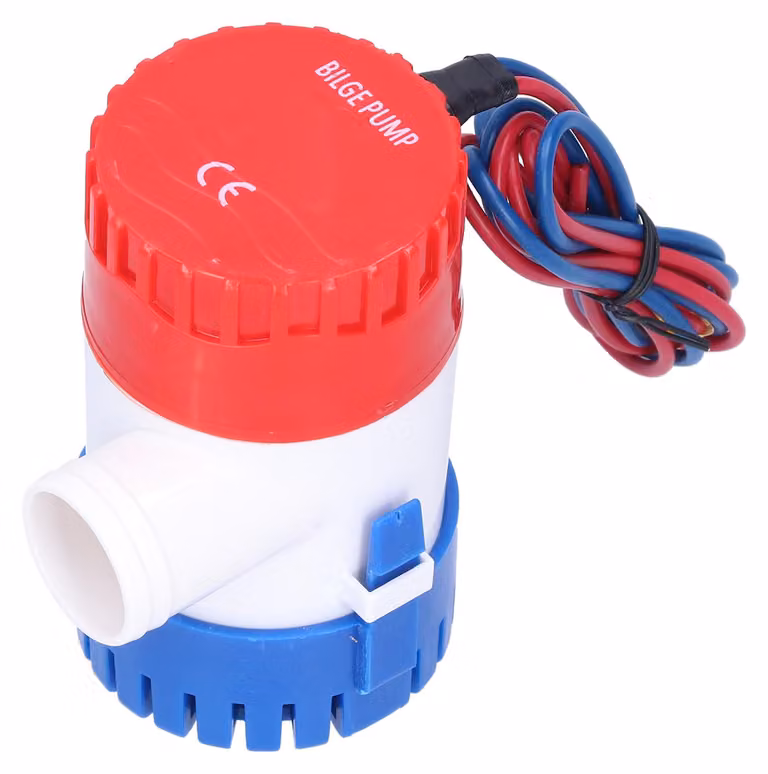Pompa di sentina, a corrente continua, interruttore semiautomatico, elettrica, di piccole dimensioni, sommergibile, per scarico, alimentazione 12 V/24 V, portata 350/500/750/1100 GPH (12 V, 750 GPH)