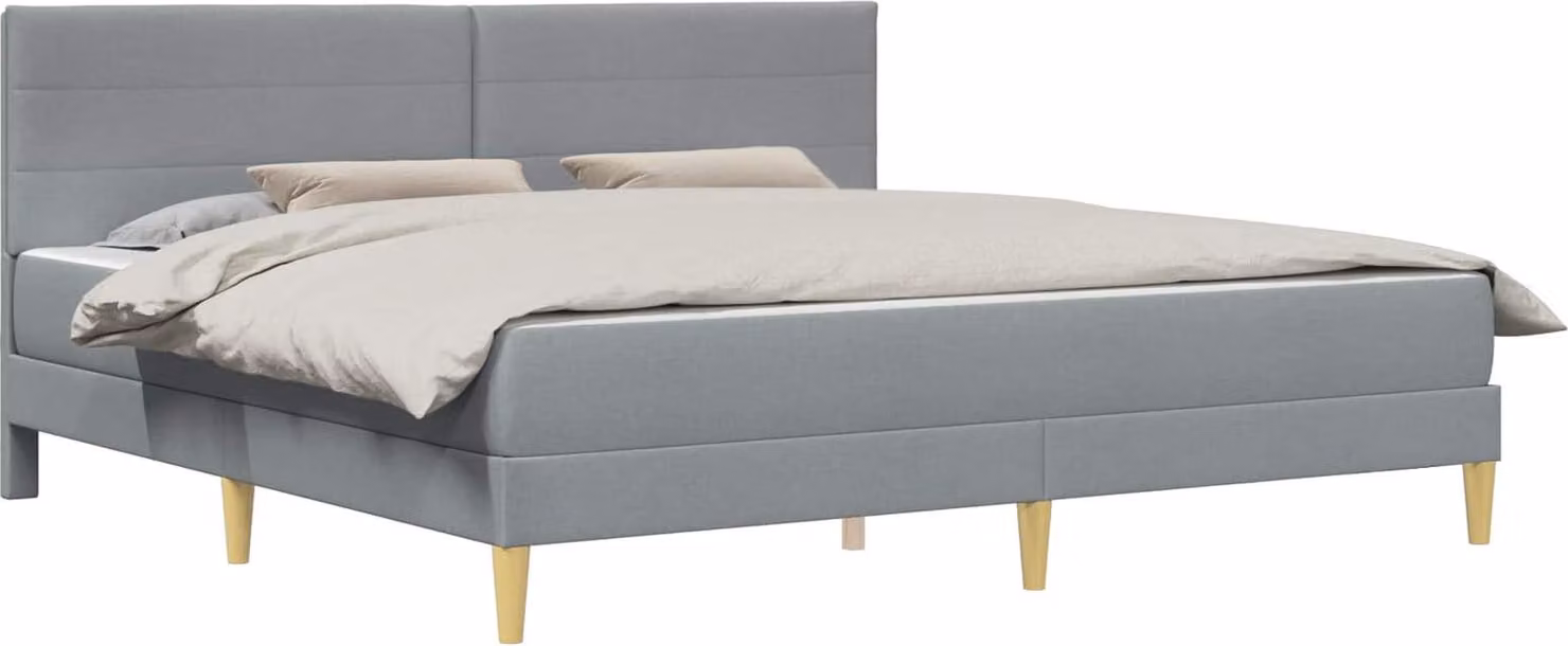 Struttura del letto con materasso grigio chiaro, dimensioni 180 x 200 cm, tessuto