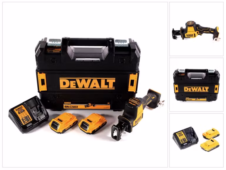 Sega alternativa a batteria DeWalt DCS 369 D2 18 V + 2x batteria ricaricabile 2,0 Ah + caricabatterie + TSTAK